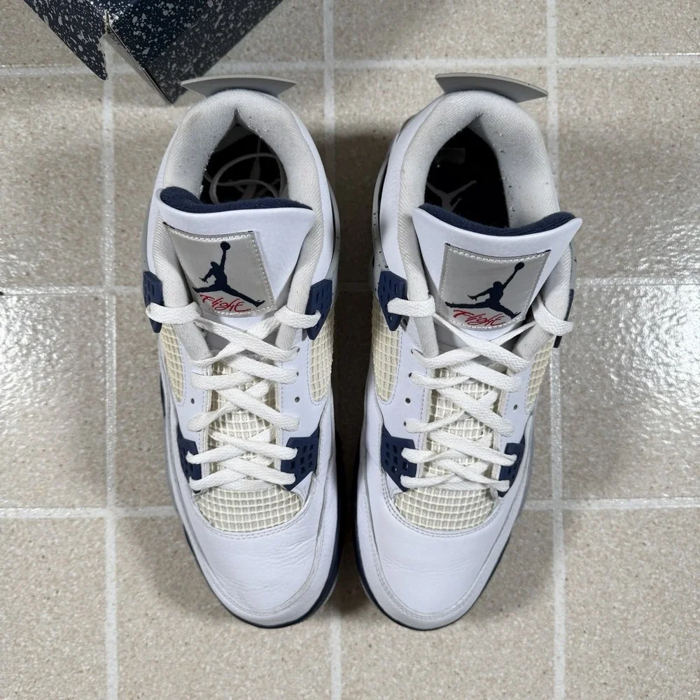 Nike Air Jordan 4 Retro Midnight Navy White Cement DH6927-140 Size 13